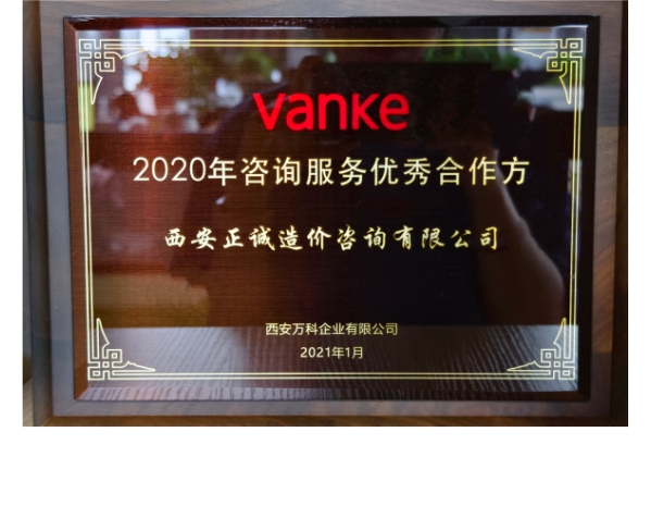 萬科-2020年咨詢服務優(yōu)秀合作方