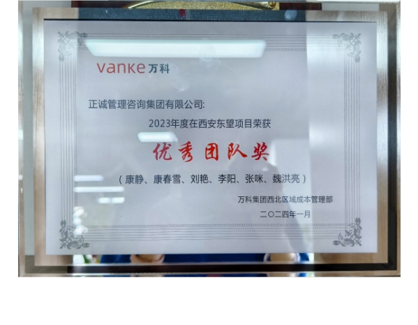 萬科-2023年度優(yōu)秀團隊獎